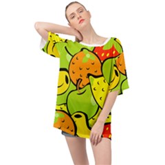 Fruit Food Wallpaper Oversized Chiffon Top by Dutashop