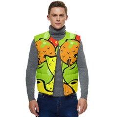 Fruit Food Wallpaper Men s Short Button Up Puffer Vest	