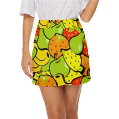 Fruit Food Wallpaper Mini Front Wrap Skirt by Dutashop