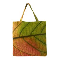 Leaf Autumn Fall Season Macro Grocery Tote Bag by Wegoenart