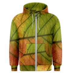 Leaf Autumn Fall Season Macro Men s Zipper Hoodie by Wegoenart