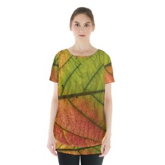 Leaf Autumn Fall Season Macro Skirt Hem Sports Top by Wegoenart