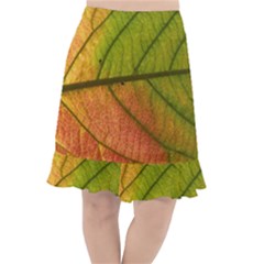 Leaf Autumn Fall Season Macro Fishtail Chiffon Skirt by Wegoenart