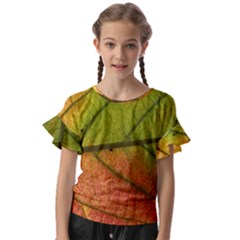 Leaf Autumn Fall Season Macro Kids  Cut Out Flutter Sleeves by Wegoenart