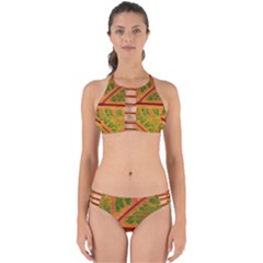 Leaf Veins Texture Autumn Fall Perfectly Cut Out Bikini Set by Wegoenart