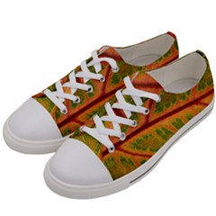 Leaf Veins Texture Autumn Fall Men s Low Top Canvas Sneakers by Wegoenart