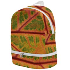 Leaf Veins Texture Autumn Fall Zip Bottom Backpack by Wegoenart