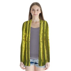 Leaf Structure Texture Background Drape Collar Cardigan by Wegoenart