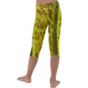 Leaf Structure Texture Background Kids  Lightweight Velour Capri Leggings  View4