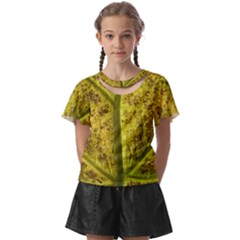 Leaf Structure Texture Background Kids  Front Cut Tee by Wegoenart