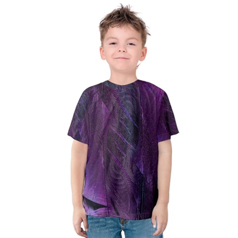 Feather Pattern Texture Form Kids  Cotton Tee by Wegoenart