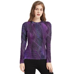 Feather Pattern Texture Form Women s Long Sleeve Rash Guard by Wegoenart