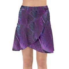 Feather Pattern Texture Form Wrap Front Skirt by Wegoenart