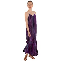 Feather Pattern Texture Form Cami Maxi Ruffle Chiffon Dress by Wegoenart