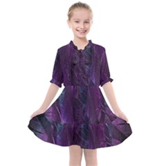 Feather Pattern Texture Form Kids  All Frills Chiffon Dress by Wegoenart