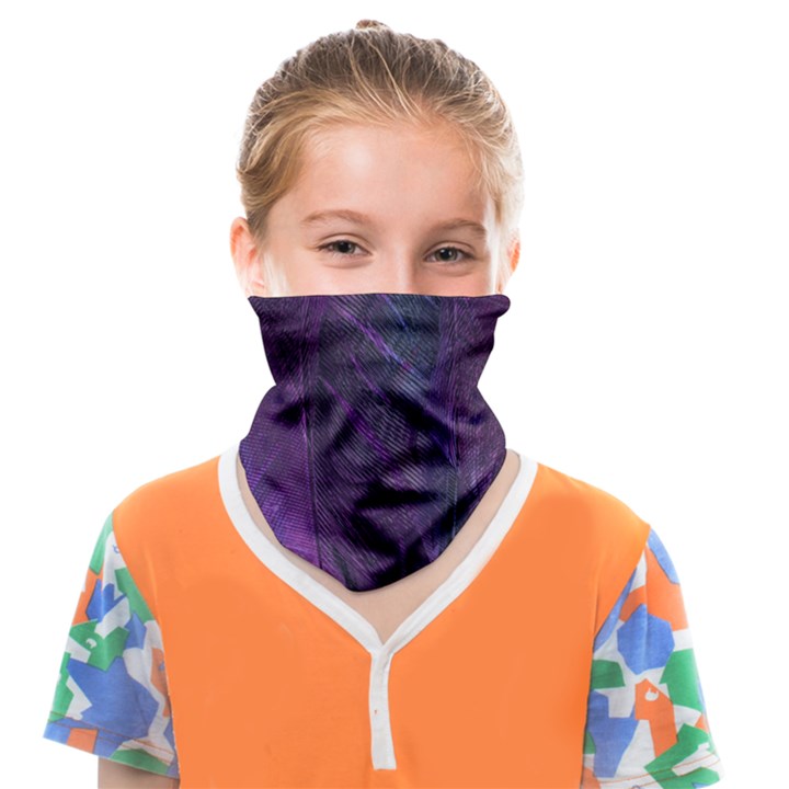 Feather Pattern Texture Form Face Covering Bandana (Kids)