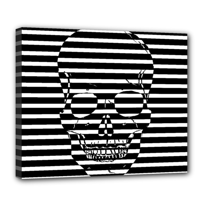 Striped-skull Demonic Skulls-stripe Deluxe Canvas 24  x 20  (Stretched)