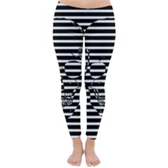 Striped-skull Demonic Skulls-stripe Classic Winter Leggings