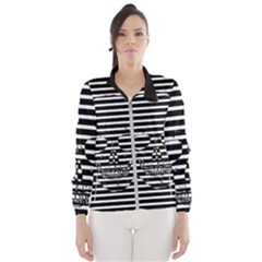 Striped-skull Demonic Skulls-stripe Women s Windbreaker