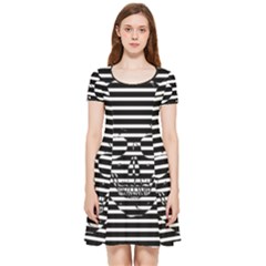 Striped-skull Demonic Skulls-stripe Inside Out Cap Sleeve Dress by Casemiro