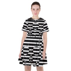 Striped-skull Demonic Skulls-stripe Sailor Dress by Casemiro