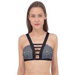 Striped-skull Demonic Skulls-stripe Cage Up Bikini Top by Casemiro