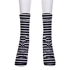 Striped-skull Demonic Skulls-stripe Crew Socks by Casemiro