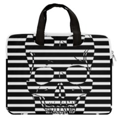 Striped-skull Demonic Skulls-stripe Macbook Pro 13  Double Pocket Laptop Bag by Casemiro