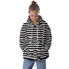 Striped-skull Demonic Skulls-stripe Kids  Oversized Hoodie