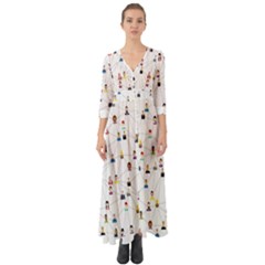 Social-media Button Up Boho Maxi Dress by nateshop