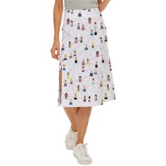 Social-media Midi Panel Skirt by nateshop