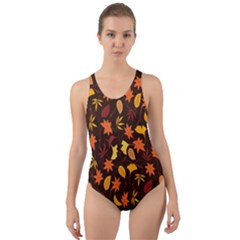 Thanksgiving Cut-out Back One Piece Swimsuit by nateshop