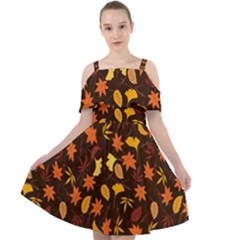 Thanksgiving Cut Out Shoulders Chiffon Dress by nateshop