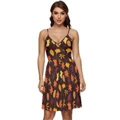 Thanksgiving V-neck Pocket Summer Dress  by nateshop