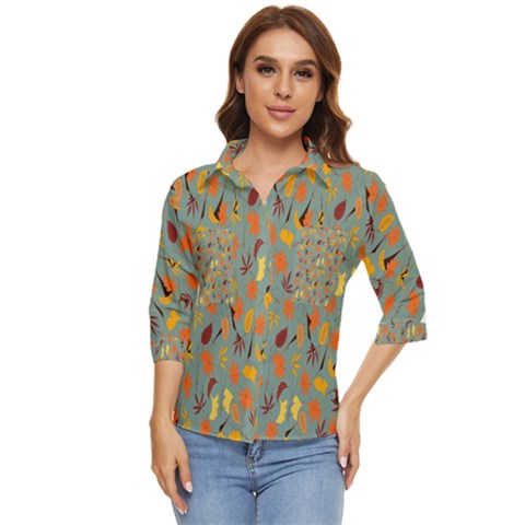 Thanksgiving-001 Women s Quarter Sleeve Pocket Shirt by nateshop