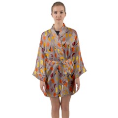 Thanksgiving-002 Long Sleeve Satin Kimono by nateshop