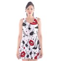 Red Lips Black Heels Pattern Scoop Neck Skater Dress View1