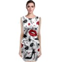 Red Lips Black Heels Pattern Classic Sleeveless Midi Dress View1