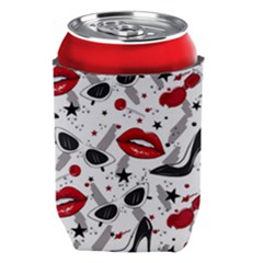 Red Lips Black Heels Pattern Can Holder by Jancukart