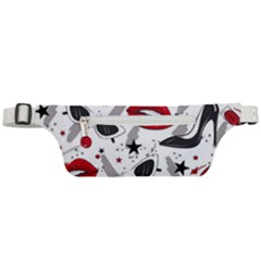 Red Lips Black Heels Pattern Active Waist Bag