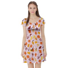 Thanksgiving-004 Short Sleeve Skater Dress by nateshop