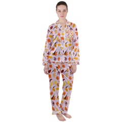 Thanksgiving-004 Satin Long Sleeve Pajamas Set