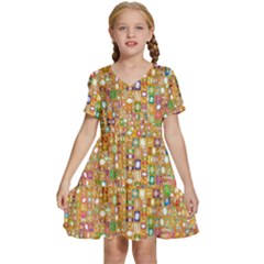 Calendar -1 Kids  Short Sleeve Tiered Mini Dress by nateshop