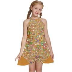 Calendar -1 Kids  Halter Collar Waist Tie Chiffon Dress by nateshop