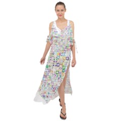 Calendar Maxi Chiffon Cover Up Dress by nateshop