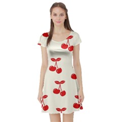 Cherries Short Sleeve Skater Dress by nateshop