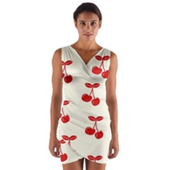 Cherries Wrap Front Bodycon Dress by nateshop