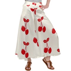 Cherries Satin Palazzo Pants by nateshop