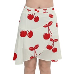 Cherries Chiffon Wrap Front Skirt by nateshop