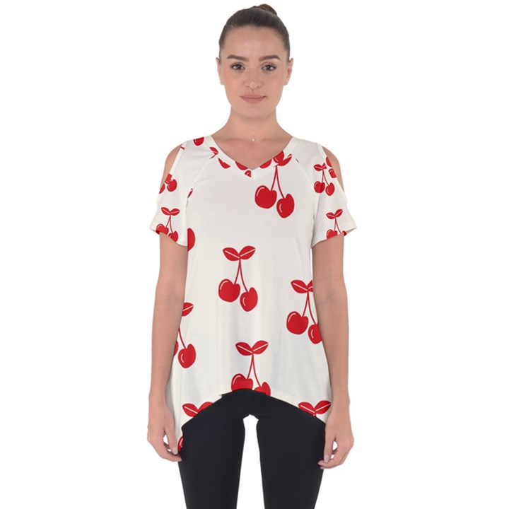 Cherries Cut Out Side Drop Tee